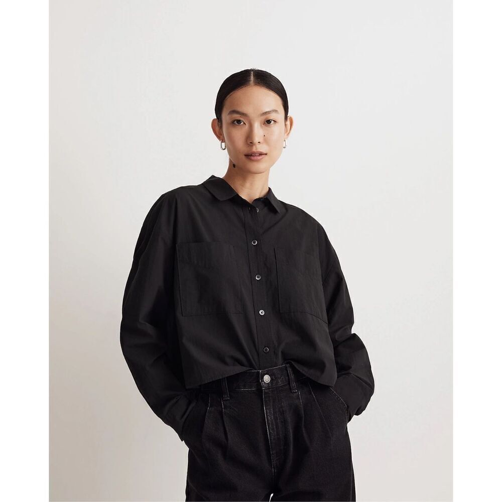$85 Madewell Signature crop Poplin Oversized Shirt size XL m1 - Picture 1 of 5